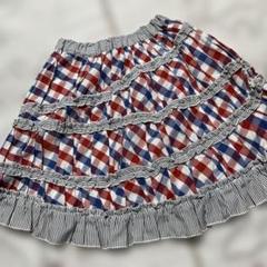 未使用♡メゾピアノ♡チェック柄フリルスカート ♡１２０