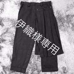 Yohji Yamamoto ブラック スカート付きパンツ YOHJI YAMAMOTO(ヨウジヤマモト) プリーツスカート付 パンツHW