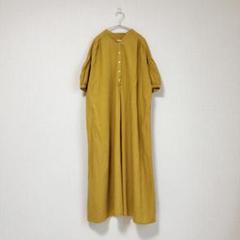 ESSEME リネン混バンドカラーロングシャツワンピース　麻　XL 大きいサイズのサムネイル