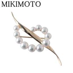 ミキモト　k18 ブローチ　クリスマスコレクション　極美品　あこや真珠　2006 MIKIMOTO ミキモト ブローチ 18金 K18イエローゴールド アコヤ