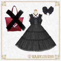 BABY sweetBestwishes jsk 黒赤 BABY sweetBestwishes jsk 黒赤 Bee My Sweet Honey Scalloped