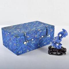 中国　玉石青晶石彫刻　双鶴刻　置物　唐木台付　V　R4354 m20992006581_1.jpg?1648186673