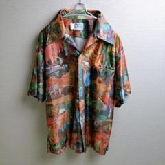 希少 総柄 アロハ シャツ アート 絵画 半袖 Moana Hawaii 美品