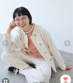 PAR ICI ボーダー配色バインダー BIGカットソー レディースのサムネイル