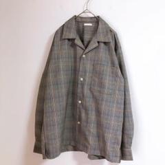 【GU】（M）千鳥チェック柄オープンカラーシャツ/カジュアルシャツ/総柄