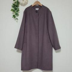 新品 未着用 ピュアラスト ノーカラーコート レディース アウター 厚手 美品 コート エアウーリッシュ ノーカラー レディス Purelast(ピュア