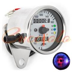バイク用 機械式 LED ミニ スピードメーター 140km/h 60mm