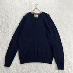 【INHERIT】L 紺 ニットトップス 長袖 ウール生地 秋冬 シンプル