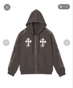 FCMM パーカー Mサイズ チャコール FCMM パーカー STUD ZIP UP HOODIE/スタッズジップアップ
