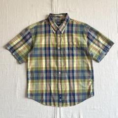 〜00s　紺タグ　OLD GAP　チェック柄半袖コットンシャツ　Y2K平成レトロ