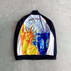 エアロスミス　希少刺繍ロゴ布ジャケ　ベストライブ盤　2枚組 80s アディダス トラックジャケット トレフォイルロゴ刺繍 NYC