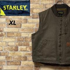 STANLEY ヴィンテージ　裏ボアダック地ベスト　カーキ　ビッグシルエットXL