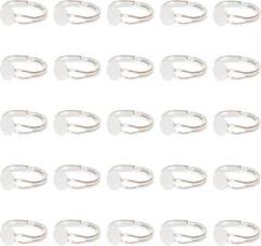 リング 8mm台座 25個入り シルバー 指輪ベース ハンドメイド