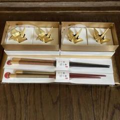 金沢金箔　箔一　吉祥　金の鶴箸置き4個&古代箔L.M金の箸　銀の箸 Amazon｜【金沢金箔の箔一】吉祥 金の鶴箸置き(2個)｜箸置き
