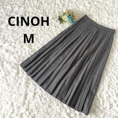 チノ　プリーツスカート　ひざ丈スカート　グレー M CINOH