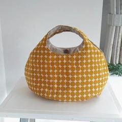 唐草士郎さま専用 連なる水玉 マスタード ころりんバック ハンドメイド
