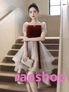 結婚式　二次会　お呼ばれドレス　ワンピース　ドレス　膝丈　　新作　新品未使用