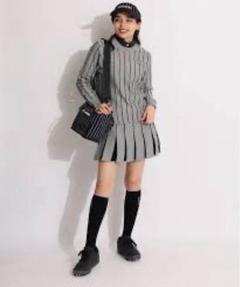 パーリーゲイツ　ピンストライプクルーネックニット上下セット パーリーゲイツ ピンストライプクルーネックニット上下セット