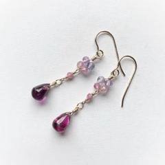女の子向けプレゼント集結 天然石】（881）ロードライトガーネットのピアス メルカリ - 14kgf ピアス