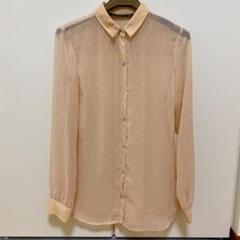 ZARA オーガンジー　シアーシャツ ZARA オーガンジーシアーブラウス べージュ US Mサイズ - メルカリ