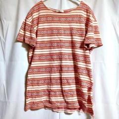 PINION　エスニック柄 Tシャツ 半袖カットソー【L】