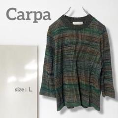 k3469t【Carpa】カットソー/美品 日本製 上質 Ｌ 伸縮性 エレガント