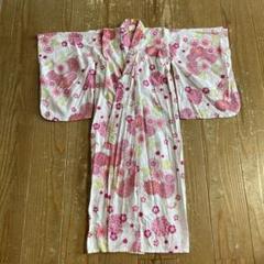 【浴衣のみ】子供用　浴衣　90センチ　ピンク　花柄　腰紐付き