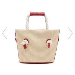 ★超美品★ DIESEL ストローハンドバッグレッド カゴ バッグ 2way ☆超美品☆ DIESEL ストローハンドバッグレッド カゴ バッグ