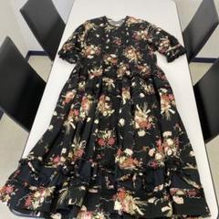ロングワンピース フリルたっぷり花柄 りぼん ピンクハウス風 ブラック 新品 水玉りぼんプリントワンピース｜ピンクハウスオフィシャル