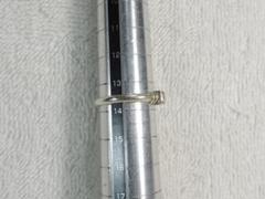 ヴィンテージシシルバー925刻印有りリング 13.5号 スクエアカットクリスタル