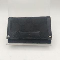 グッチ　6連キーケース　GGキャンバス　ブラック