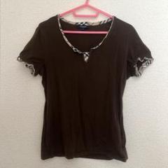 レア 美品 大きいサイズ バーバリー フリルTシャツ カットソー 半袖 黒 62216-1.jpg