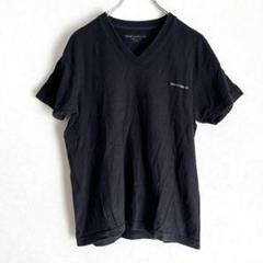 コムシコムサ◆刺繍入り　vネック　半袖tシャツ　綿100 ブラック　Mのサムネイル