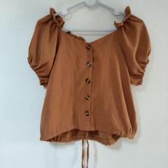 新品★グレイル★半袖ブラウス★ブラウン茶色トップス