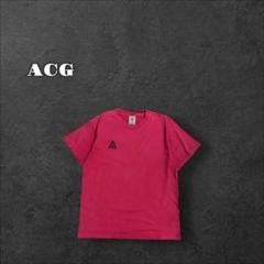 NIKE ACG ナイキ Tシャツ 刺繍ロゴ ワンポイント フェード 赤 RED