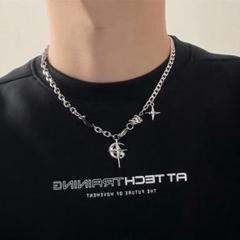 【再入荷】ネックレス　チェーン　十字架　シルバー　ストリート　韓国