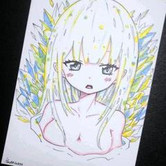 「Jewelry」オリジナルイラスト 手描き 自作 ポストカード イラスト 原画