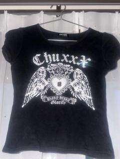 Chuxxx ブラック Tシャツ 半袖　黒　ピチT チビT ストーン　y2kのサムネイル