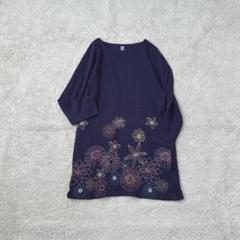 スウェットワンピース チュニック トレーナー 刺繍加工 カットソー カジュアル
