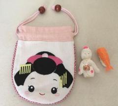 可愛い京都舞妓さくら刺繍の巾着袋&舞妓人形&寿司消しゴム