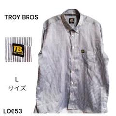 ★美品★TROY BROS トロイブロス シャツ トップス 長袖 L ストライプ