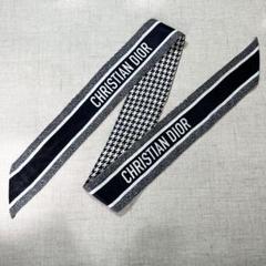 Christian Dior❤️ディオール ミッツァ スカーフ 千鳥格子 ブラック ChristianDior ディオール ミッツァ シルクスカーフ 千鳥格子柄