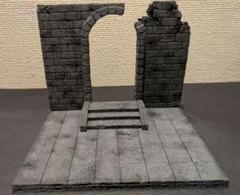 ジオラマ続く炭鉱・ガシャポンクエスト適用サイズ　背景ボード ジオラマシートmini-EX F009 体育館セットA 背景シート 学校