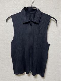 【美品】イッセイミヤケ マオカラーベスト スタンドカラー ジレ プリーツプリーズ PLEATS PLEASE プリーツプリーズ イッセイミヤケ PP63-JH147