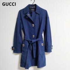 【スーパーセール】 コットン バンブー GUCCI】グッチ コート レディース ネイビー ジャケット・アウター