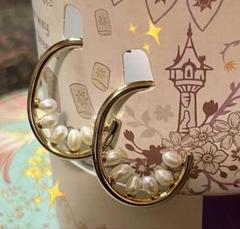 ⭐︎ゴールドフープパールピアス⭐︎大きめ　未使用