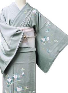 【一部予約販売中】 新品未使用 美品 訪問着 メルカリ - 仕付け糸 豆色 椿 正絹 着物・浴衣