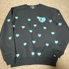WORLD wide FAMOUS スウェット ハート柄 ワールドワイドフェイマス WORLD WIDE FAMOUS 袖ロゴプリント