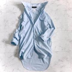 美品 MADISONBUE マディソンブルー デニム風 マダムシャツ MADAME SHIRT RAMIE MADISONBLUE マディソンブルー