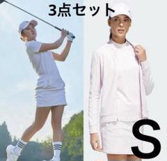 新品✨アディダスゴルフ　森田遥　ジャケットシャツスカート　Ｓ　ピンク